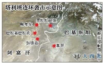 塔利班连环袭击示意图 塔利班连环袭击示意图