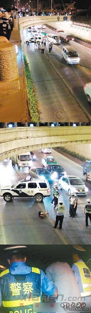 男子逃避酒驾检查,从5米高的立交桥上跳下