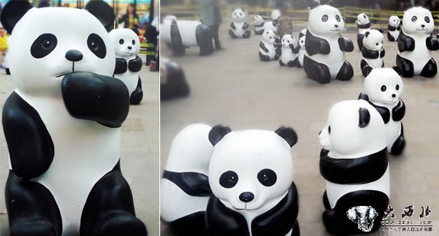 百只“国宝熊猫”萌现兰州街头