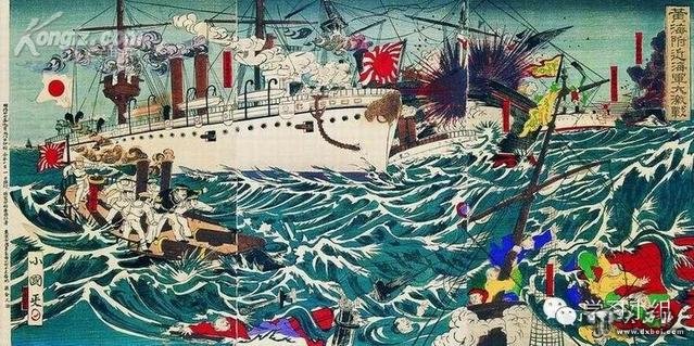 甲午战争期间，日本印制的侵略中国、朝鲜宣传画，内收黄海海战、平壤战役等图画
