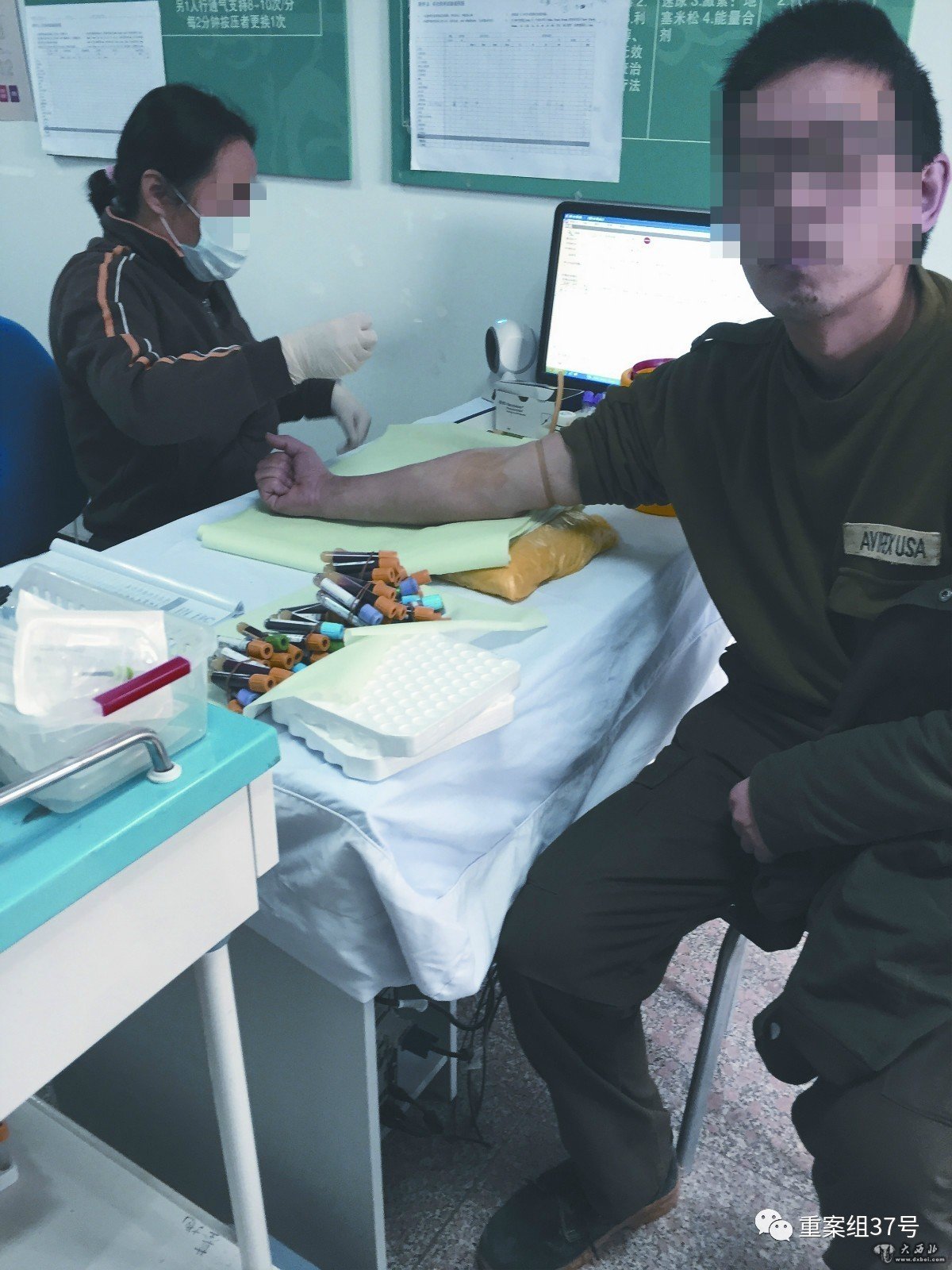 ▲11月11日,某大医院试药体检筛查,医生为受试者抽血。 新京报记者 王飞 摄